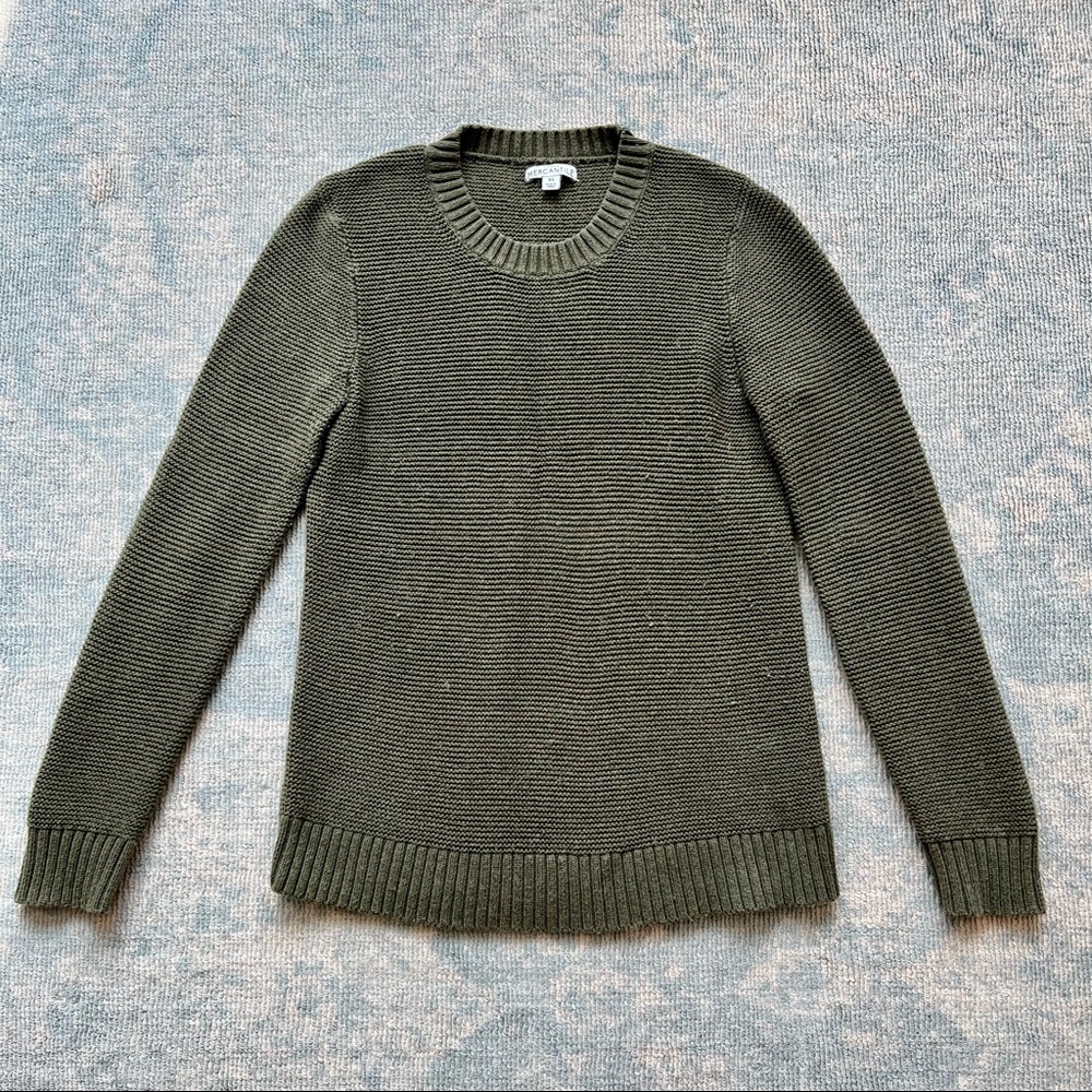 J. Crew Forest Green Crew Neck Knit Sweater